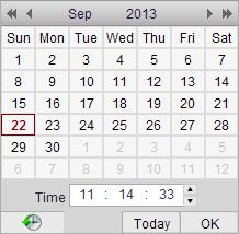 Synchronizing Time Manually Enable the Manual Time Sync function and then click to set the system time from the pop-up calendar.