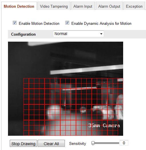 Figure 5-36 Enable Motion Detection (4)Click Draw Area.