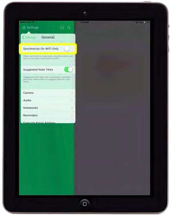 10 Syncing Your Account Evernote automatically syncs all of your notes when Internet access is available. This makes it easy to transfer information from, for example, a desktop computer to a tablet.