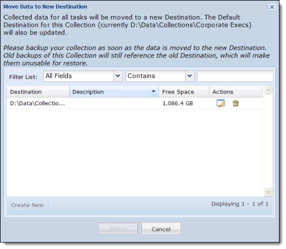 Creating and Managing Collections: Creating a Collection and Running Tasks PAGE: 114 Move Collected Data to Another Destination After collection, you may want to relocate where the data is stored,