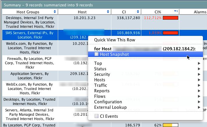 This produces an identity and device table with the Identity, DHCP & Host Notes tab selected.
