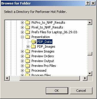 Browse for Folder window Select the PDP_Data directory that you created earlier and click the OK button, which will return you to the Options dialog window and pull the path that you selected into