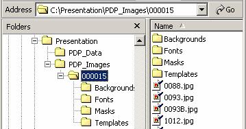 Order Image files in PDP_Images directory As you can see in the example above, a directory labeled 000015 was created inside the PDP_Images directory and inside of it are the images that were used