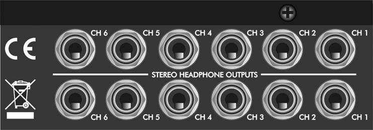 FIGURE 3 - Rear Panel Headphone Outputs Stereo Headphone Outputs These stereo TRS jacks are the main outputs for each channel of the headphone amplifier.