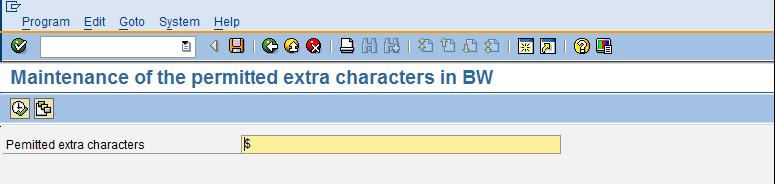So, the character $ needs to be maintained in RSKC as shown below: The job RSKC_ALLOWED_CHAR_MAINTAIN will execute in background to update this character.