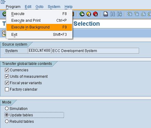The three modes for transferring Global Settings are: A) Simulation: On executing this mode, it will give a simulation of the updates that will occur on the other two modes.