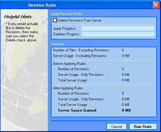 Next, under Revision Rule Settings, Click Run Revision Rules. You may need to expand the Revision Rules Settings list.