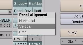 The Buttons Window Option: Traditionally, Blender has placed the Buttons Window at the bottom of the screen, but has recently given us an option to arrange them vertically on the side like some other