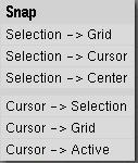 Precise 3D Cursor Placement To precisely place the 3D cursor, use the Shift-S keys for options to move the cursor to objects, grid, and vice-versa.