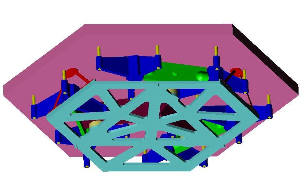 Figure 10. Isometric view of the segment primary mirror support assembly layout A few sensitivity analyses were performed.