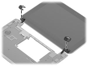 0 screws (1) that secure the black plastic covers to the display assembly, and then lift the covers from the display