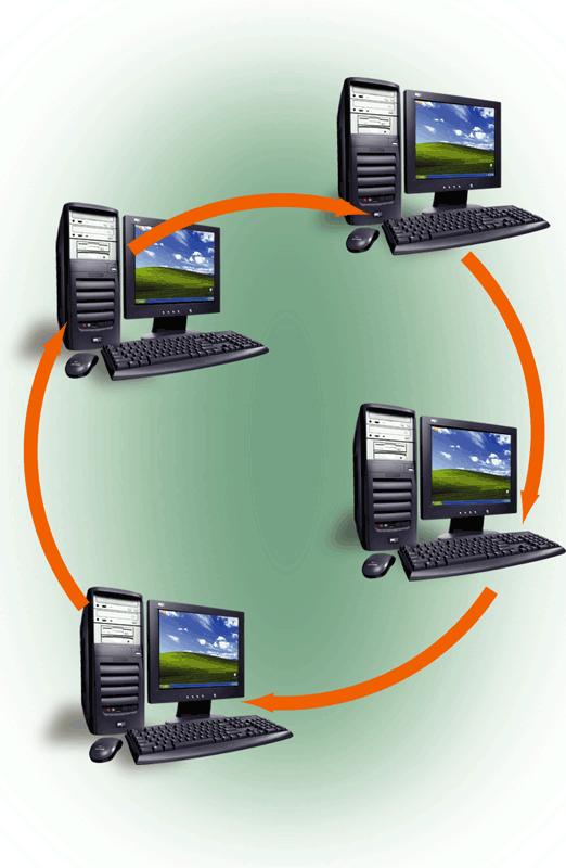 computers and devices arranged along ring Data