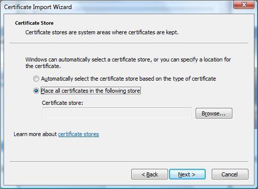 display the Certificate Import Wizard. 5.