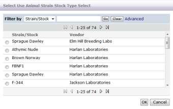 14 Select Use Animal Strain Stock Type Page 14. Click the radio button next to the Strain/Stock you are ordering.