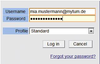 User account Login Log in by clicking on the small yellow key at the top right, then enter your user name and self-defined password.