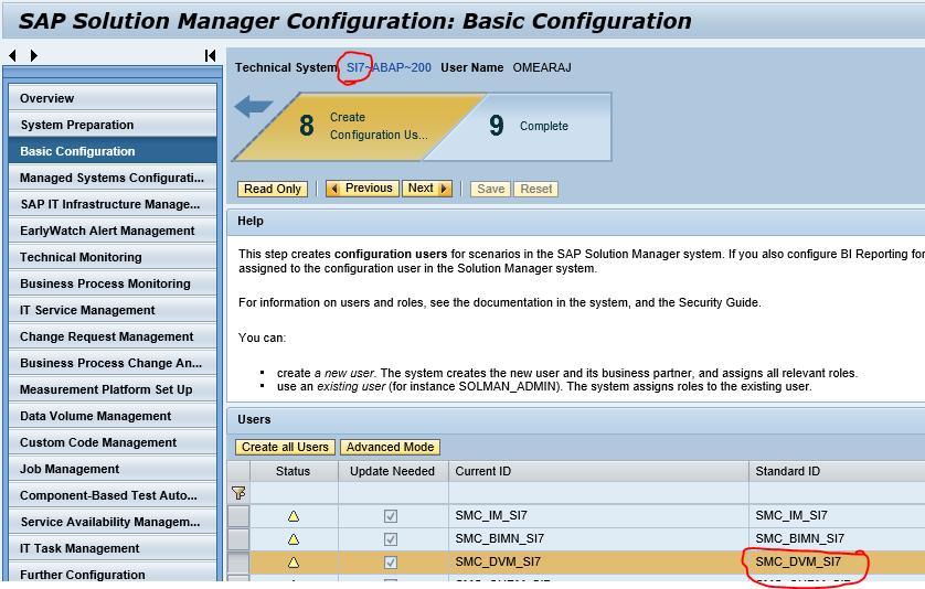 The important activity in this section is that you create the Data Volume Management configuration user to configure the Data Volume Management scenario.