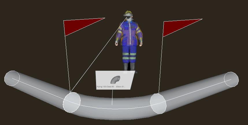 PIPE-ROUTE «GAZE» SURVEYING Cadastral points composing the pipe route (nodes) are recorded by "gazing" with the HoloLens spatial cursor.
