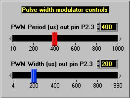 *initialize the PWM8_1 module * call PWM8_1_Start ; start the PWM8 - counter PWM: mov [Period1],[Input_byte+7] mov [PulseWidth1],[Input_byte+8] mov A,[Period1] ; set the period time call