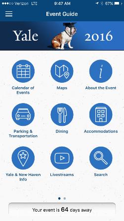Get the Yale Events App for Commencement!