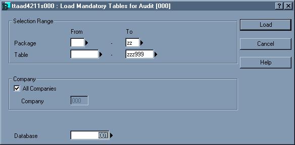 To cofigure BaaERP 9 Isert all the tables you wat to have audited. Note that the Database field must be filled with the 001 database.