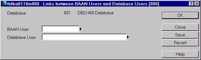 Appedix A: The DBA module 3 The Liks Betwee BAAN Users ad Database Users (ttdba0510m000) sessio is started.