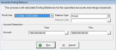 Epicor Active Planner Open Integration System Management Guide Create Ending Balances In the Balances table, there are two balances for each account, for each period.