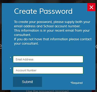 1. Once at the Sign In screen, https://bookfairtoolkit.scholastic.ca/ webportal you may create a password by selecting Create Password.