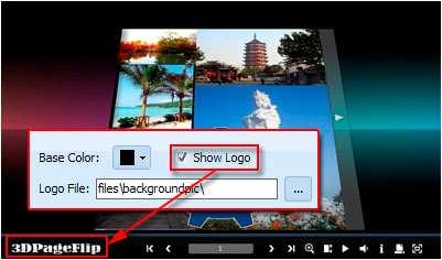1. Tool Bar and Logo Part You can define the "Base Color" for the tool bar, and check "Show Logo" option to display your logo on the left side of the tool bar (165*35 is the recommended size of your