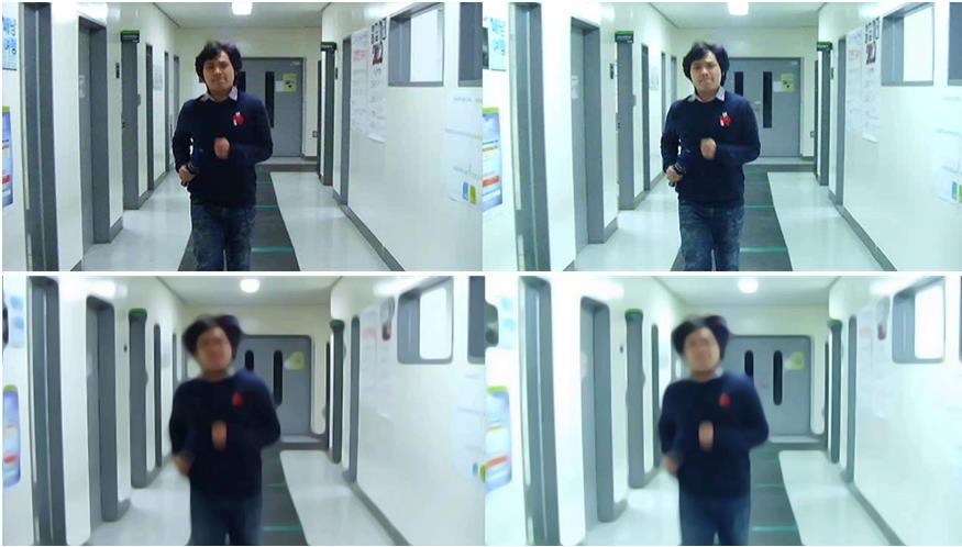 The result of algorithm applied to a video captured using a stereoscopic camcorder is illustrated in Figure 5. In this example, a subject is approaching from the end of the hall.