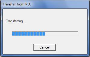 The Transfer from PLC Dialog Box is displayed.