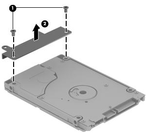 0 screws (1) that secure the bracket to the hard drive. 5.