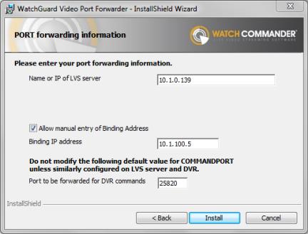 Installing the Port Forwarder Service If the DVR is not currently connected to the laptop where you are