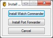 Installing Watch Commander and Related Services As the Port Forwarder installs, the status bar updates to show the installation process.