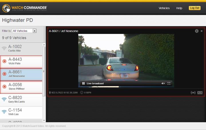 Viewing a single live video stream 2. Click Video for the vehicle whose live video stream you want to view.