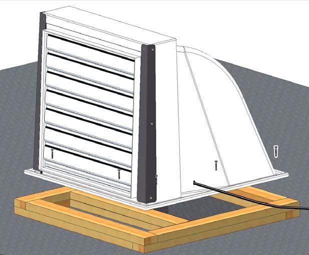 Shutter Fan Cord Routing Caulk or Water Tight Fitting Attach the Transition to the x 4 framing with 0 Lag Screws