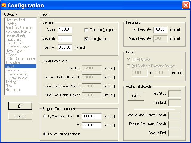 This configuration window will appear, and allow you to specify the changes that may need to occur in the fields shown in white.