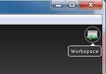 erasing, moving and renaming. You can reveal the hidden Workspace panel by clicking at the top right of the 3D View window (see Fig. 4.21). Fig. 4.21: Button to reveal Workspace panel.