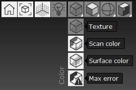 The Texture option in the View menu selects the method for assigning colors to the captured frames.