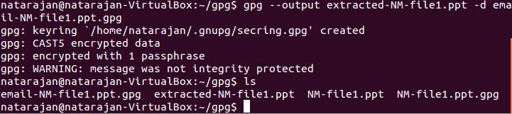 In this project description, I have just copied the NM-file1.ppt.gpg file to another file with name email-nmfile1.ppt.gpg in the same folder.