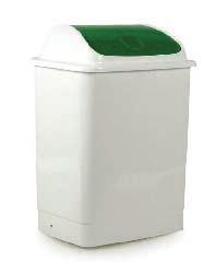 White Bucket with Hinged Color Lid Lids available in yellow, green and blue.
