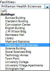 In the Facilities dropdown, choose the location where the meeting will take place (See Figure 5). Figure 5 - Location 7.
