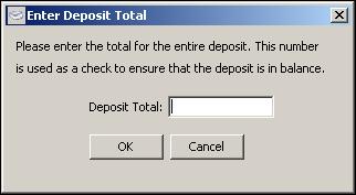 window appears for you to select the appropriate deposit account: 5.