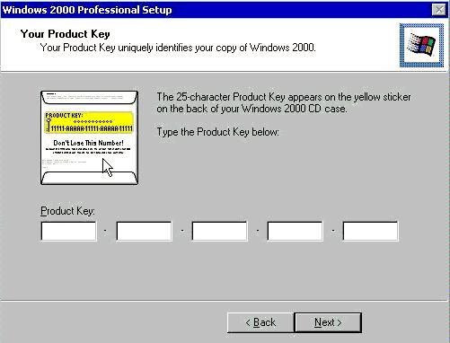 the Windows 2000 CD. 22. Click Next.