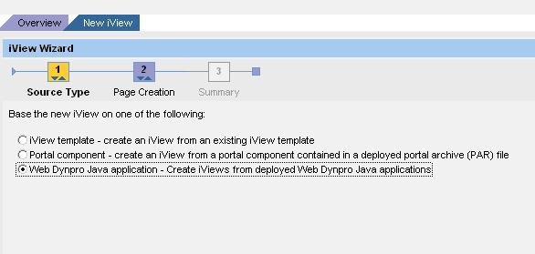 Web Dynpro iview To run a Web Dynpro Java or Web Dynpro ABAP application within the SAP Enterprise Portal you have to create specific iviews.