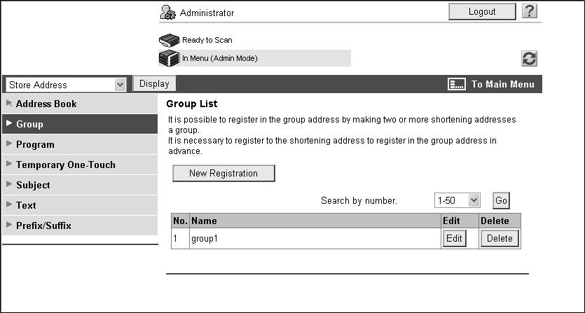 11.6 Registering a group 11 11.6 Registering a group You can register or edit a group destination. You can register one or more destinations as a group.
