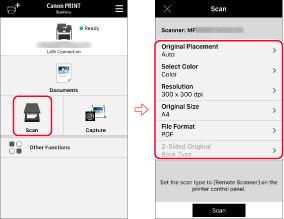 Outline What You Can Do with Canon PRINT Business You can scan, manage documents, and print from an iphone or ipad using a Canon multi-function device on a network.