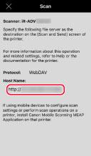 Scan Scanning (imagerunner ADVANCE Series When Using the [Scan and Send] Function) You can receive scanned data on your mobile terminal using the