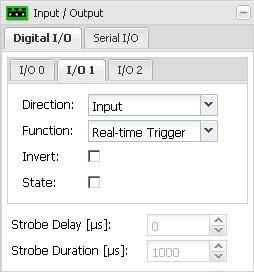 Real-Time Trigger Functionality AW00097206000 7.2 Enabling and Using Real-Time Triggering To enable real-time triggering, use the Digital I/O tab in the Input/Output parameters group (see Section 3.