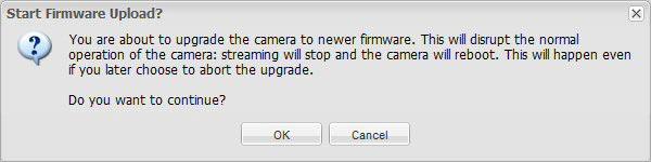 AW00097209000 Configuring the Camera Start Firmware Update - Occasionally, firmware updates may be made available to the field.