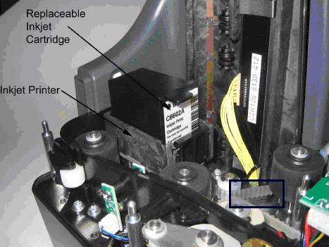 Installing the Rear Endorser Inkjet Cartridge Follow these instructions when installing the inkjet cartridge for the first time, or when replacing an empty cartridge: 1.